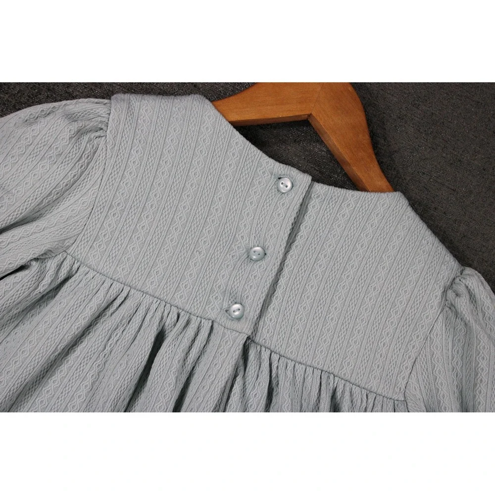 Bonnie Jean Girls Sage Green Cable Knit Floral Embroidered Dress W3-12907-PL TEA